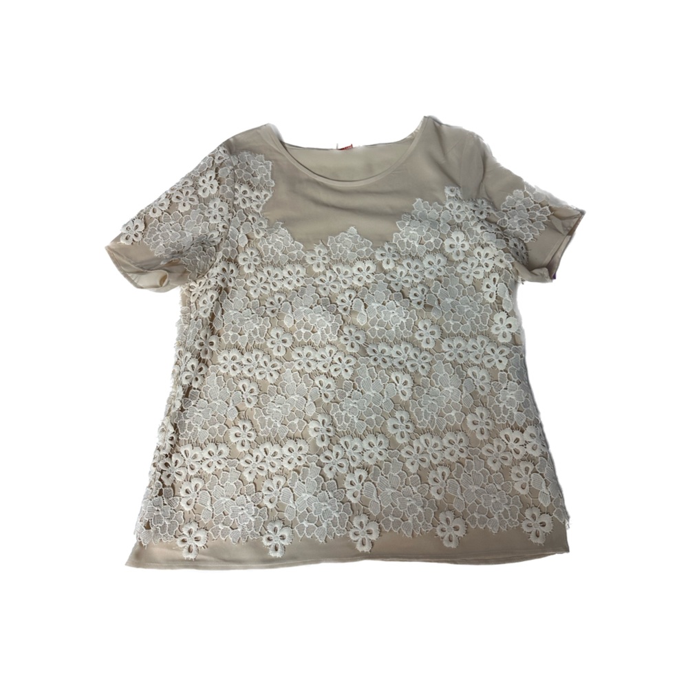 Sundance  love in a mist blouse lace overlay tan S